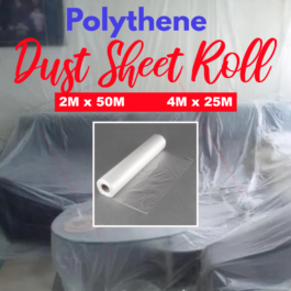 Plastic Dust Sheets Rolls – 4m x 25m